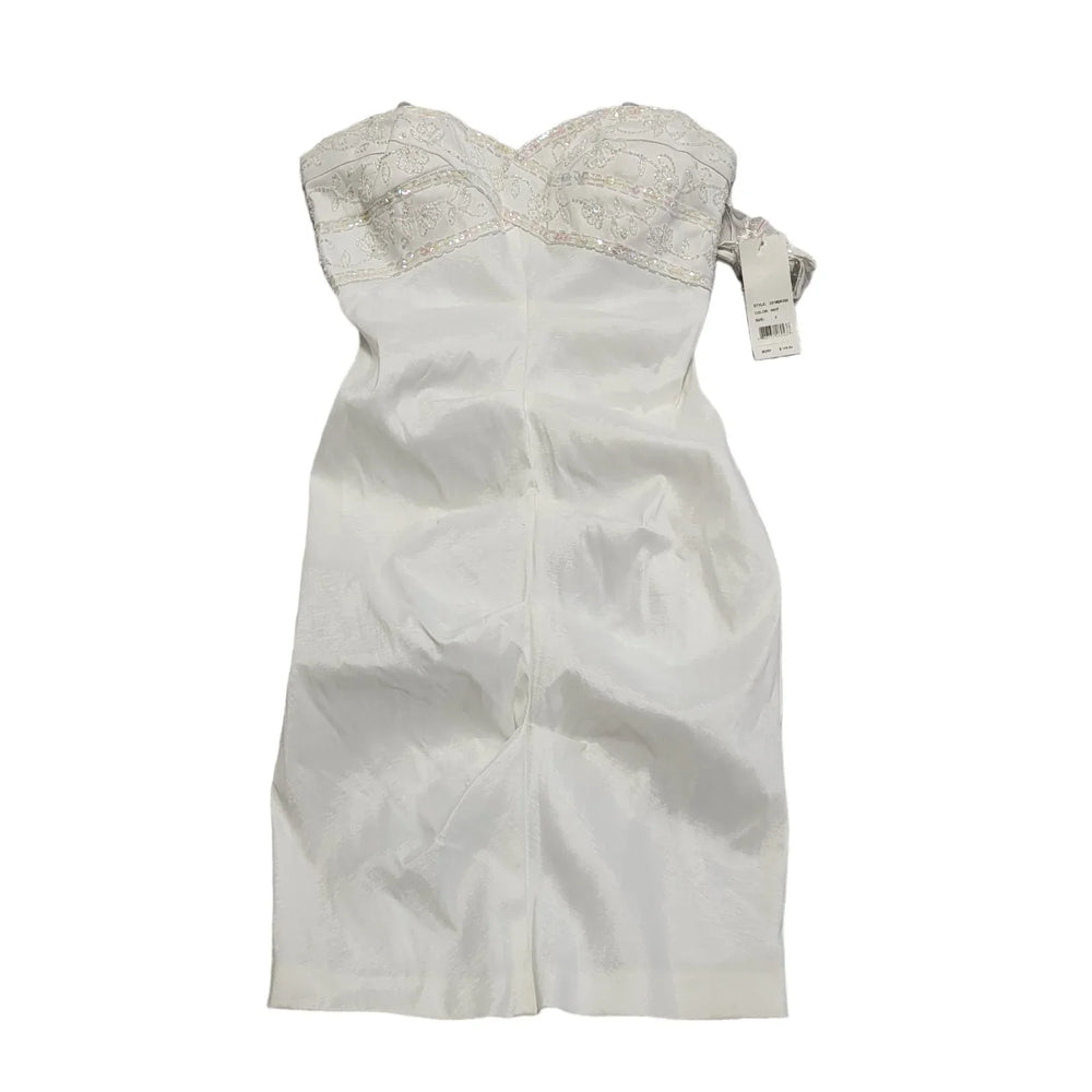 Hailey Adrianna White Sweetheart Evening Dress Uk Women's Size 2 Bnwt CC431