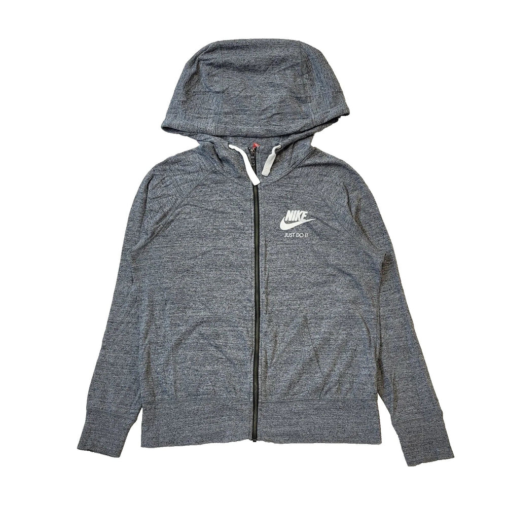 Nike Grey Zip Drawstring Sweatshirt Hoodie Women's UK M 10 EU 38 H65