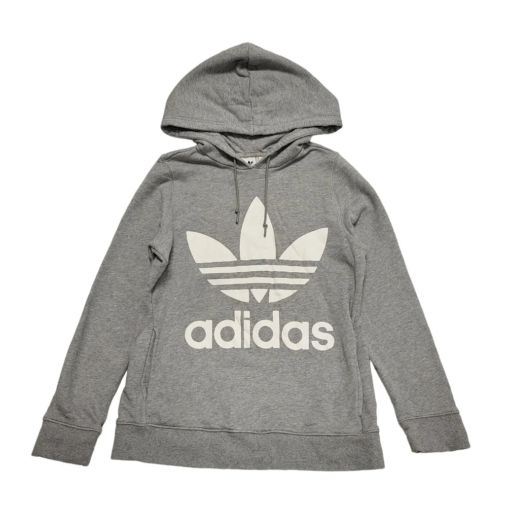 Adidas Grey Drawstring Sports Sweatshirt Hoodie UK Women's Size 12 K615