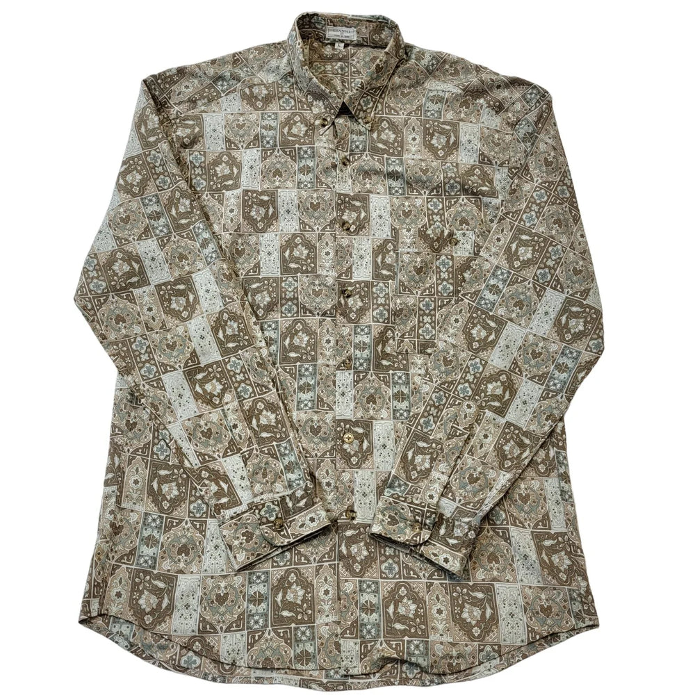 Gianni 90s Vintage Retro Abstract Long Sleeve Shirt Men's Size L