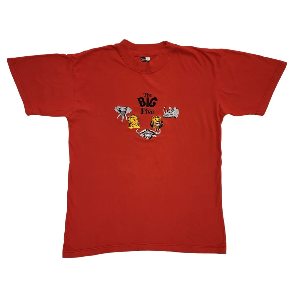 Jamboree The Big Five Red Animals Vintage 90s T-Shirt Uk Men's Large