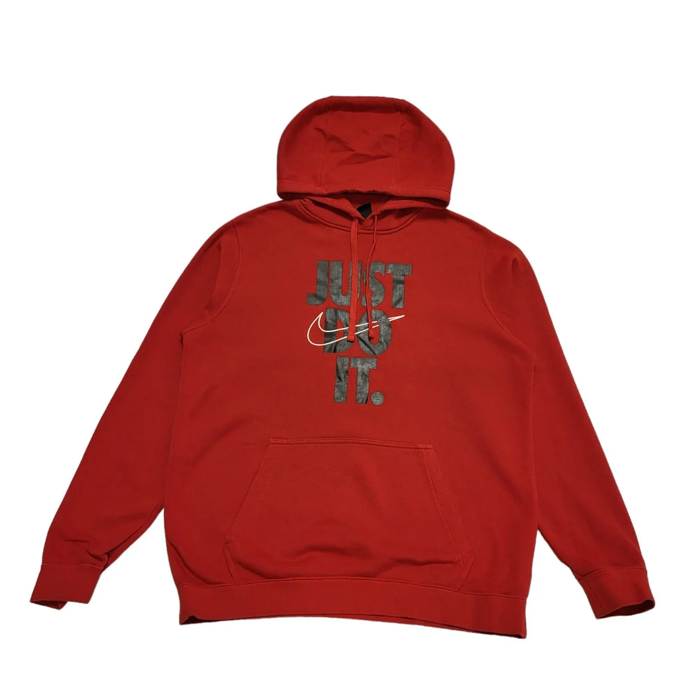 Nike Red Drawstring Pullover Sweatshirt Hoodie UK Men's L K532