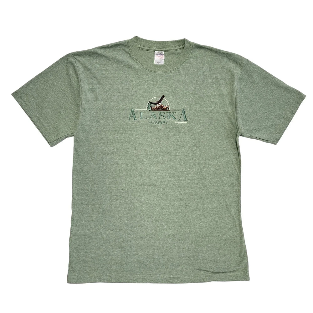Alaska Skagway Teemax Green Vintage 90s Short Sleeve T-Shirt Uk Men's XL