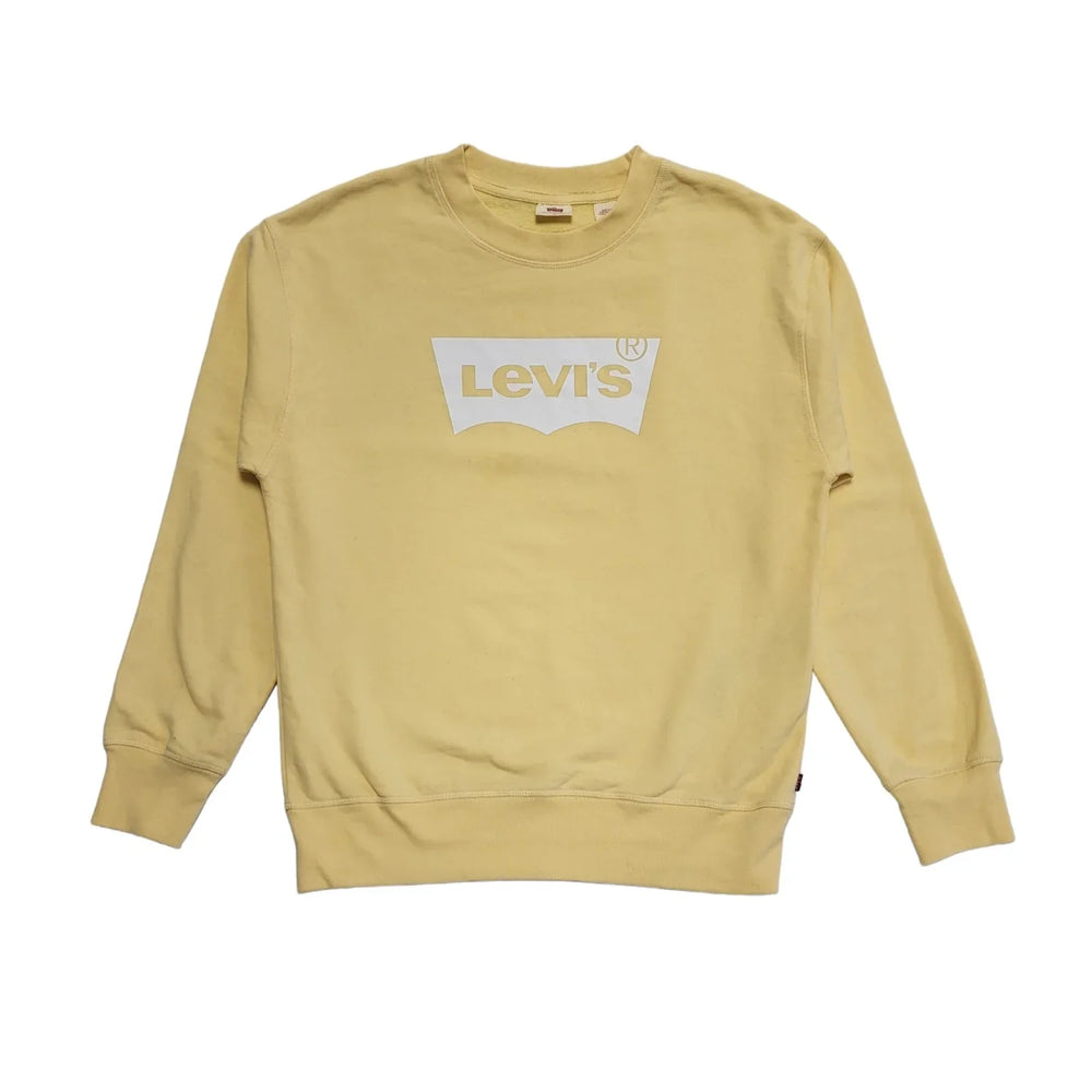 Levi's Sweatshirt Yellow Crew Neck Long Sleeve Womens UK XS BB67