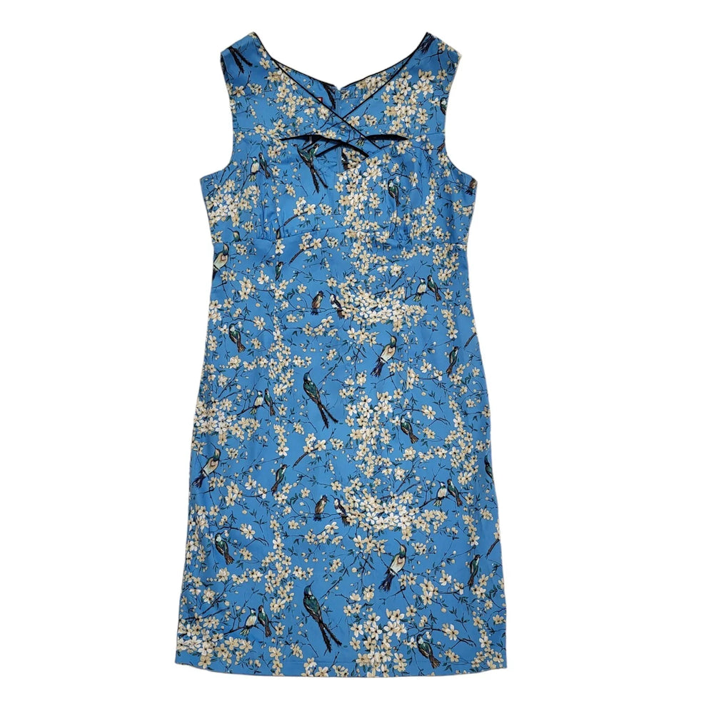Joe Browns Blue Floral V-Neck Sleeveless Dress Uk Women's Size 16 Bnwt DD91