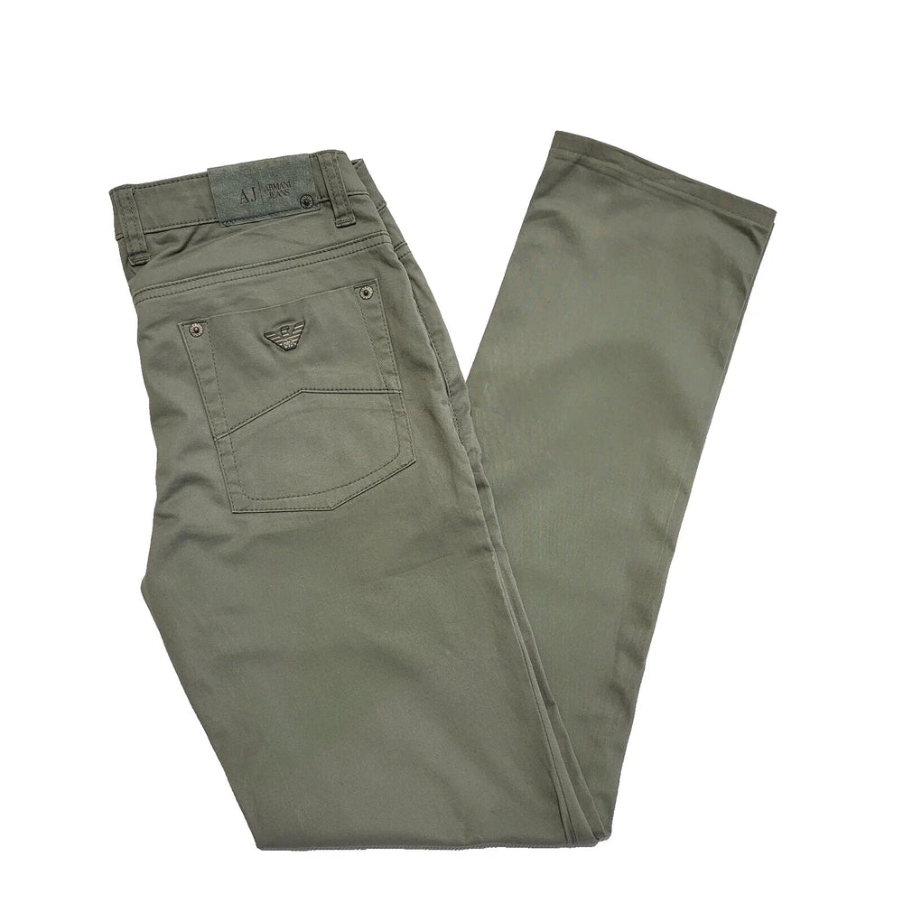 Armani Junior Green Skinny Leg Denim Jeans Uk Boy's / Girl's Age 12 W26 L28 L401