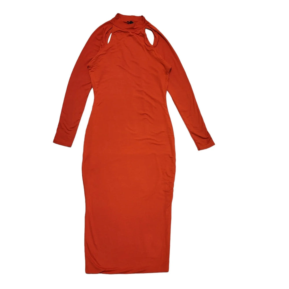 River Island Orange Bodycon Long Sleeve Uk Women's Size 8 Bnwt CC417