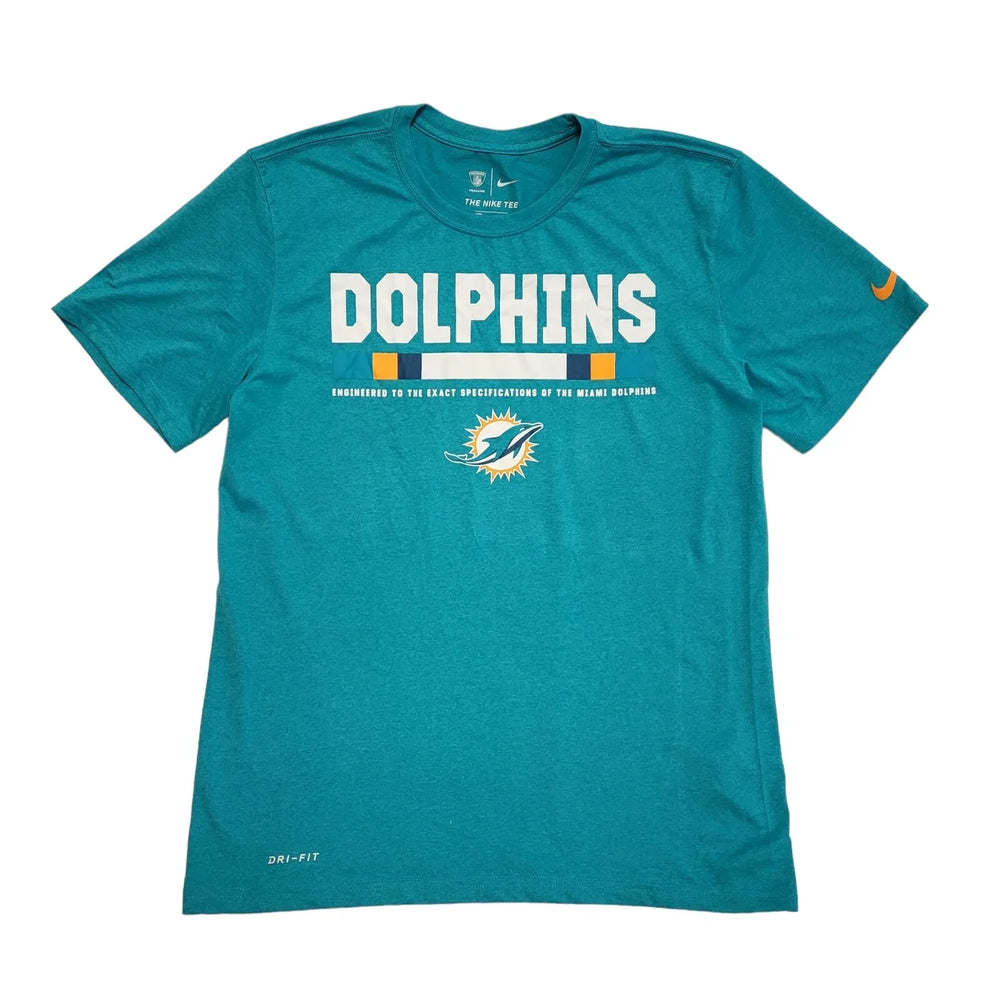 Nike Dri-Fit NFL Dolphins Green Short Sleeve T-Shirt Mens UK Size M CC767
