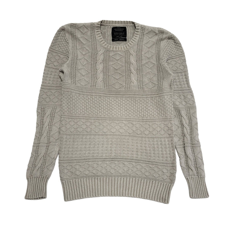 Allsaints Grey Crew Neck Knitted Jumper Uk Men's Size Small DD407