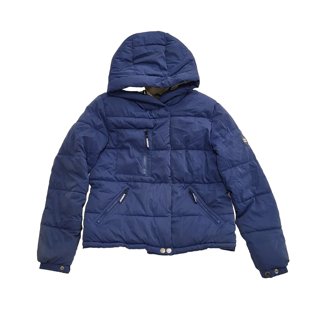 Superdry Blue Zip Fasten Padded Hooded Sports Jacket UK Women's L 12 K374
