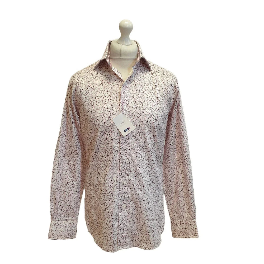 TM Lewin Purple White Floral Slim Long Sleeve Shirt Uk Men's M Eu 50 Bnwt G77