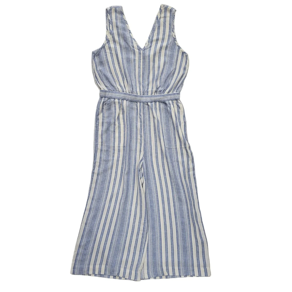 Gap Blue White Striped Wide Leg Cotton Dungaree BNWT Women's L W30-34 L23 L346