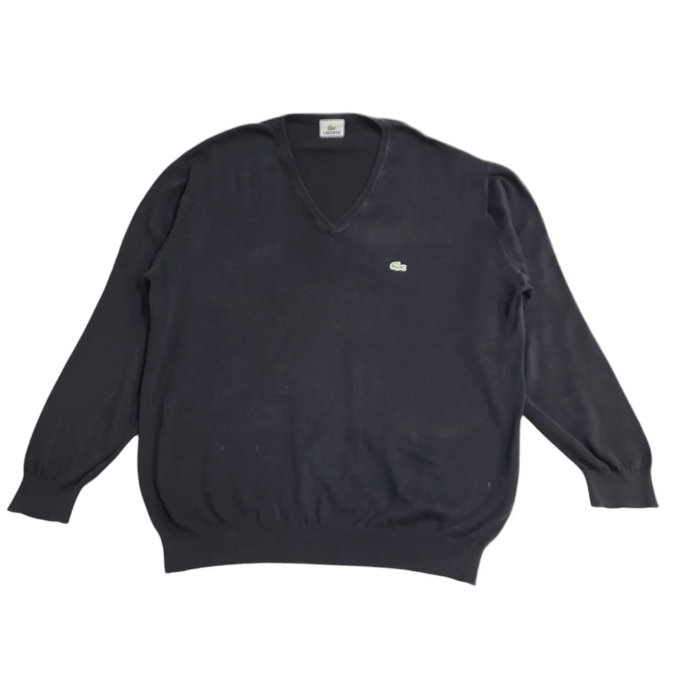 Lacoste Black V-Neck Jumper UK Men's Size XL EE859