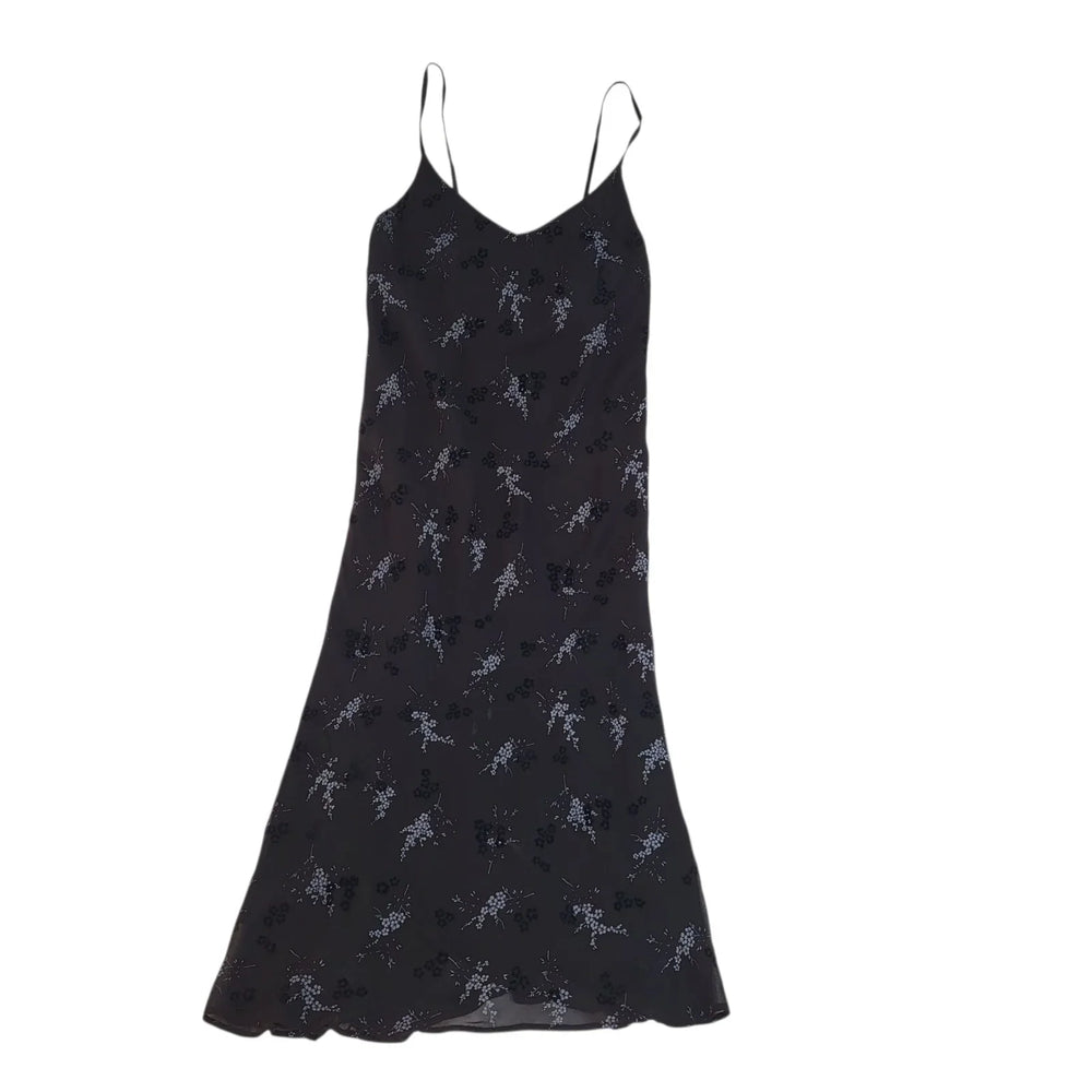Coast Dress A-Line Black Grey Floral Summer Uk Women's Size 12 L919