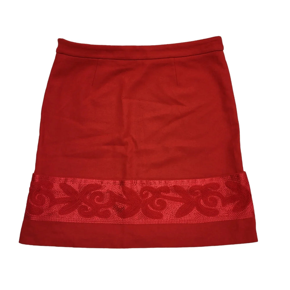 Coast Red Wool Zipped Mini Skirt Uk Women's 14 W32 BB129