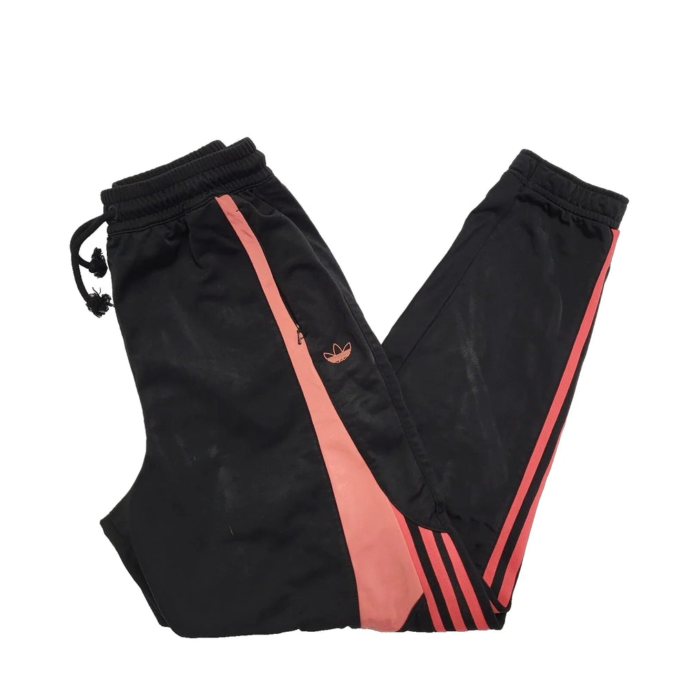 Adidas Black Pink Skinny Tracksuit Bottoms UK Women's S 8 W26 L29 K128