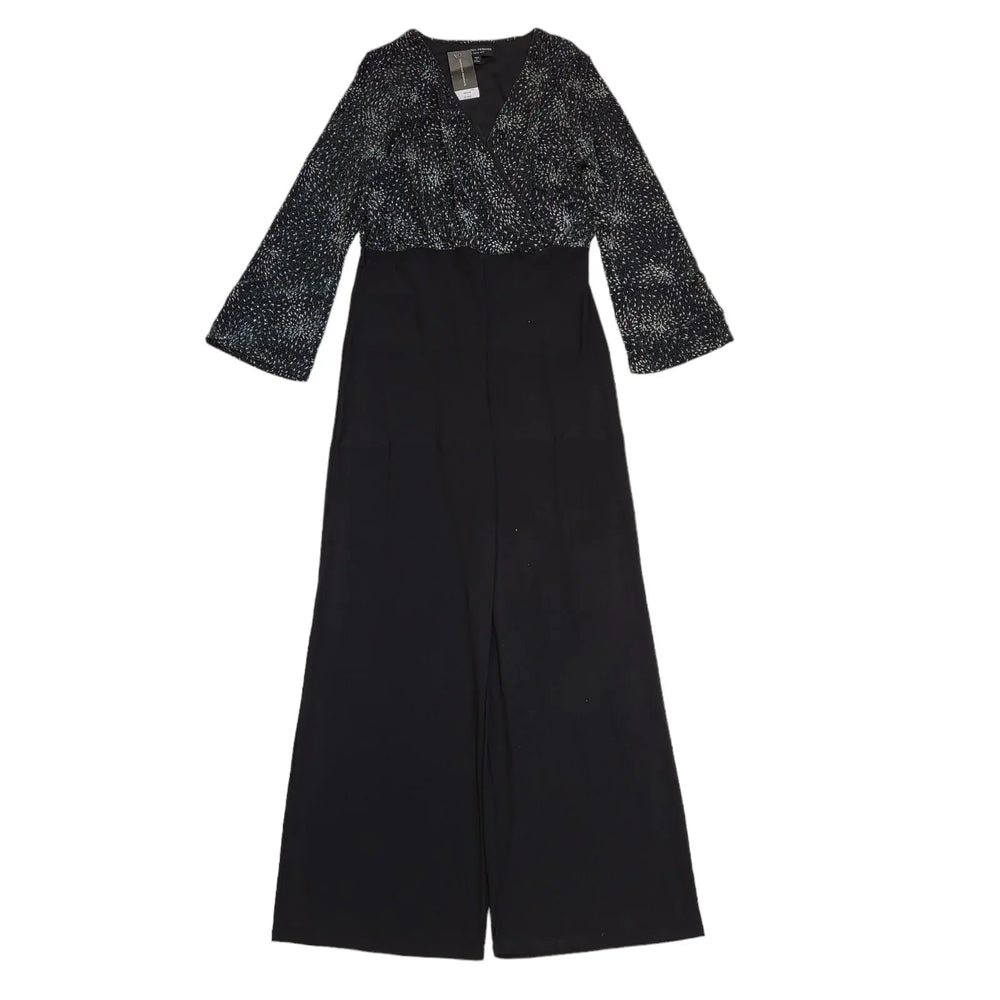 Dorothy Perkins Black Glitter Jumpsuit Uk Women's Size 8 Bnwt W26 L29 DD538