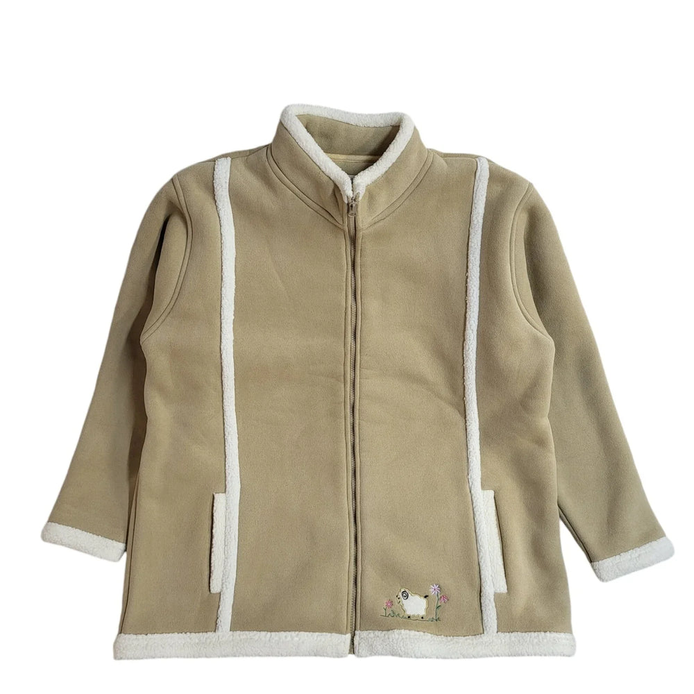 Edinburgh Woolen Mill Beige Vintage 90's Full Zip Coat UK Women's Size 18/20