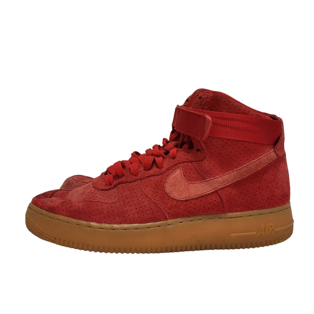 Nike Air Force I Hi Suede Red Lace Up Trainers Uk Men's Size 7.5 AB302