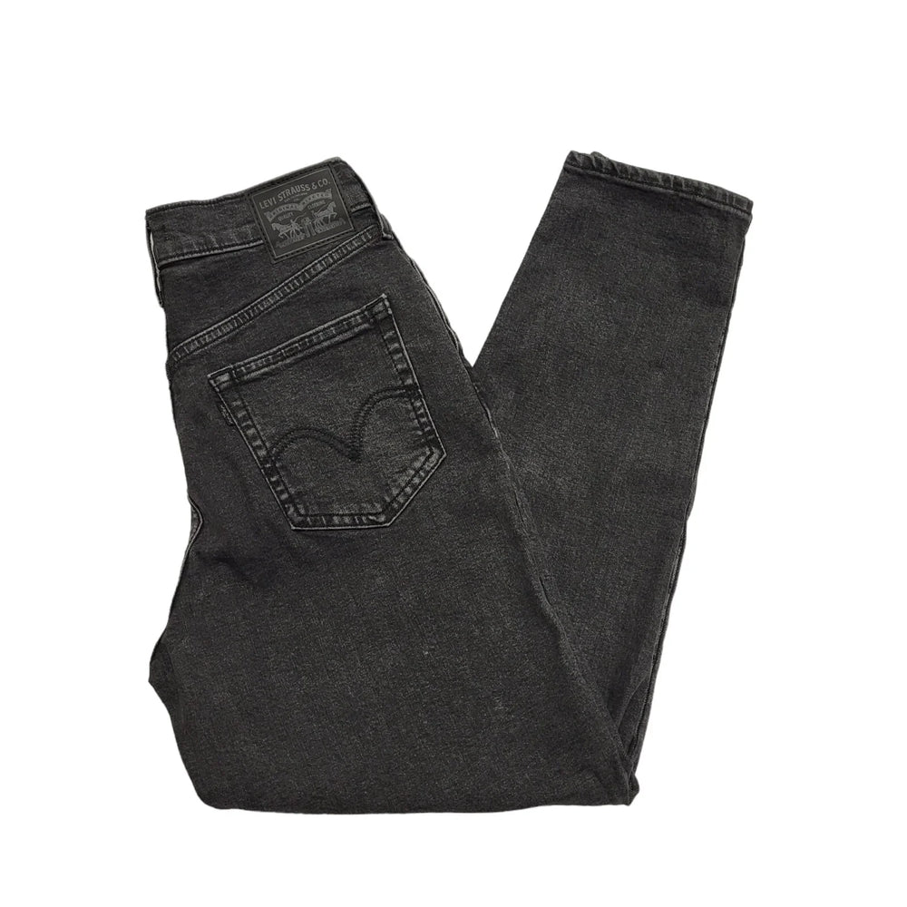 Levi's Washed Black High Waist Taper Denim Jeans UK Women's S W27 L27 K602