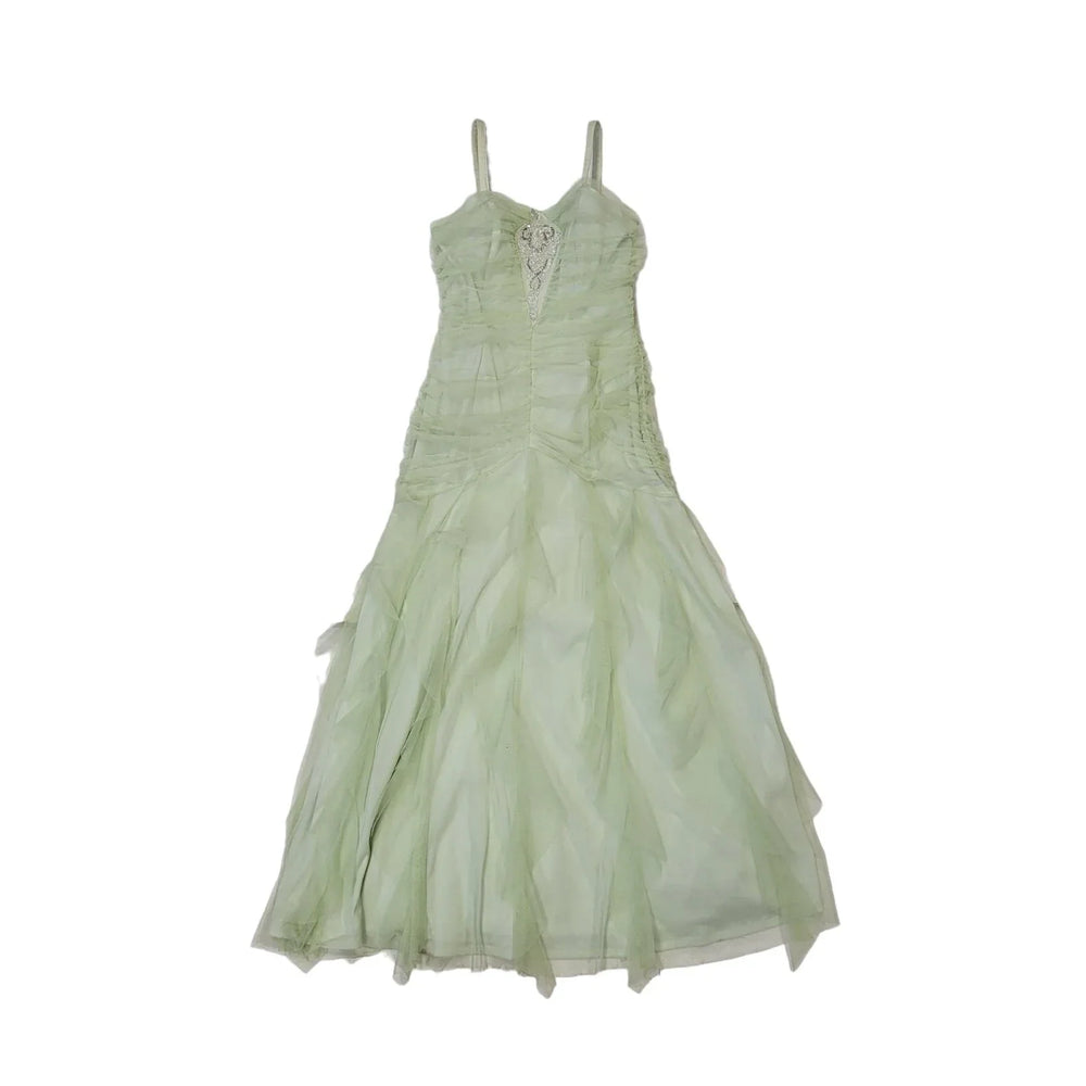 Jessica McClintock Y2K Light Green Prom Dress Women's 12