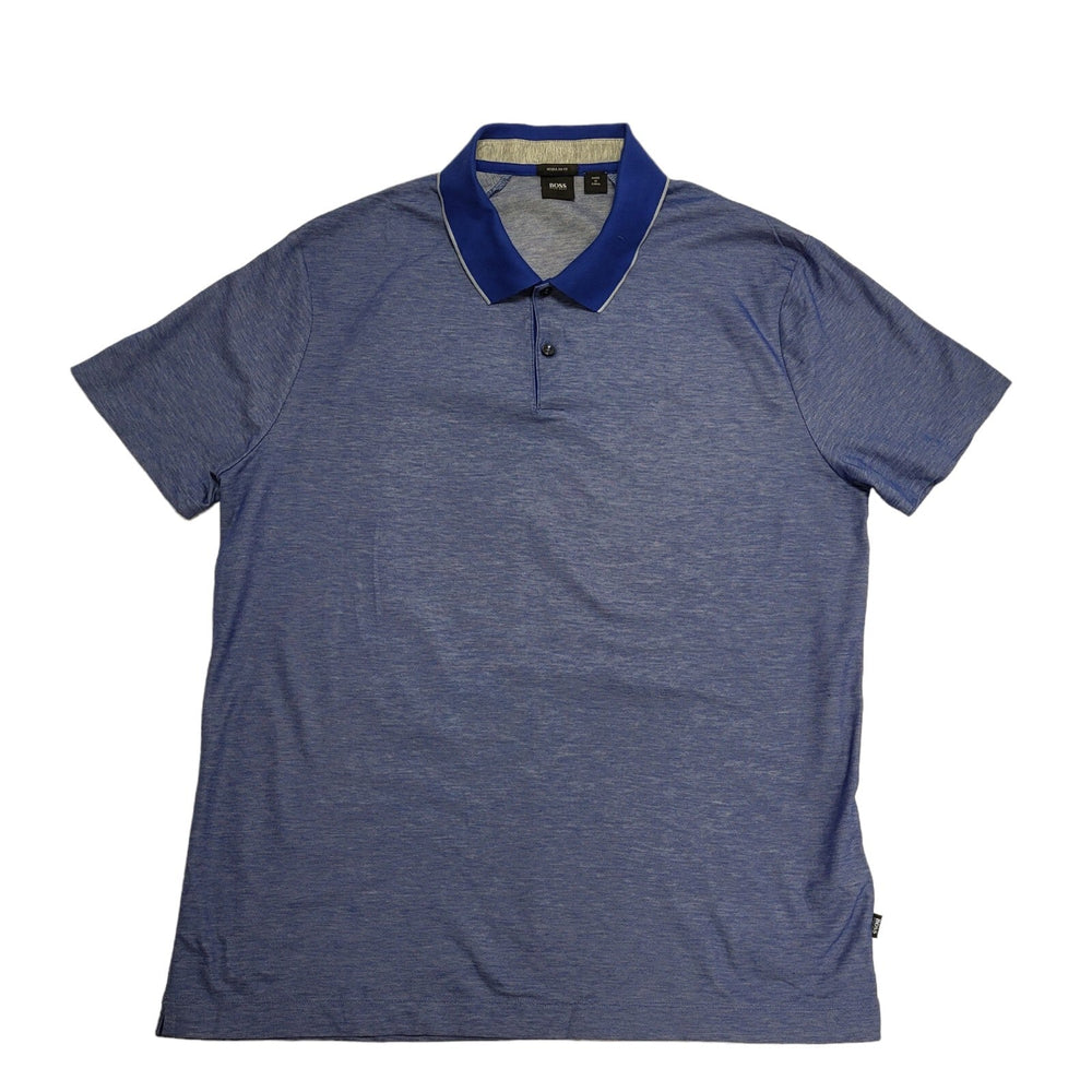 Hugo Boss Polo Top Blue Regular Fit Shirt Sleeve Mens Size 2XL BB443