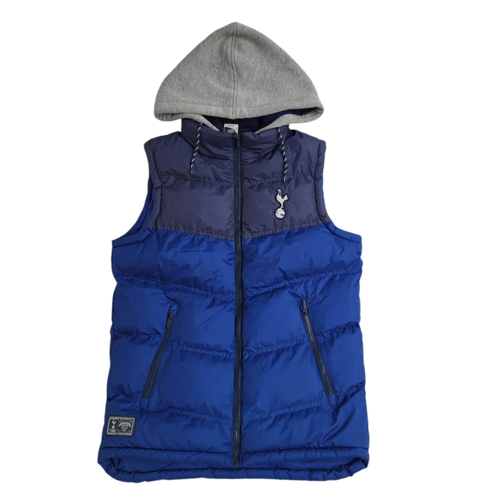 Tottenham Hotspurs Blue Full Zip Hooded Gilet Uk Men's Size Small EE478