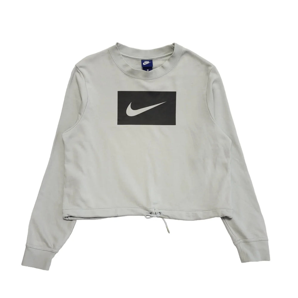 Nike Blue Sports Cropped Sweatshirt Long Sleeve Womens Size L DD611