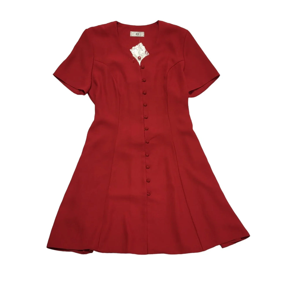 C&A Red Short Sleeve Daywear Dress Uk Women's Size 16 Bnwt CC832