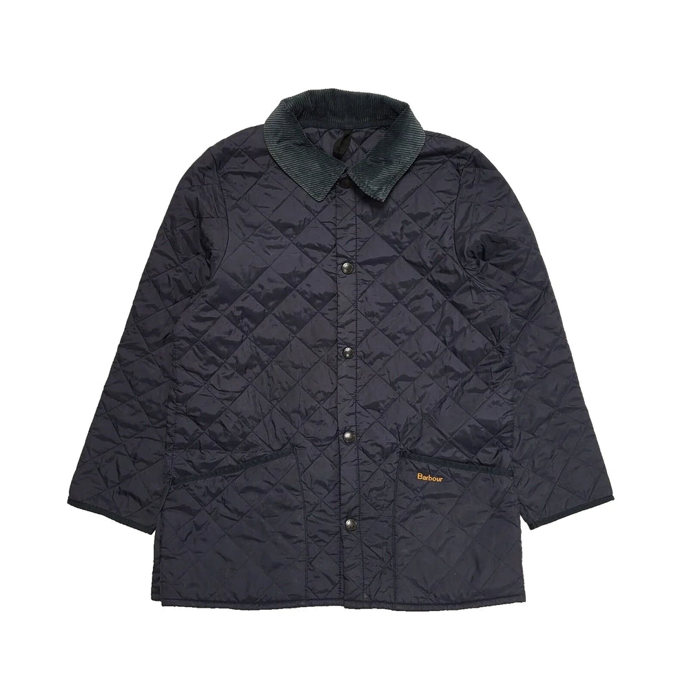 Barbour Liddesdale Blue Snap Quilted Jacket Uk Kid's Age 16 Yrs XXL K886