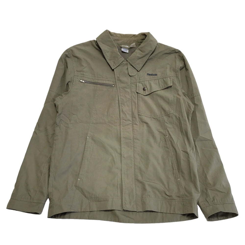 Reebok Green Zip & Snap Collared Jacket Men's uk L eu 54 H228