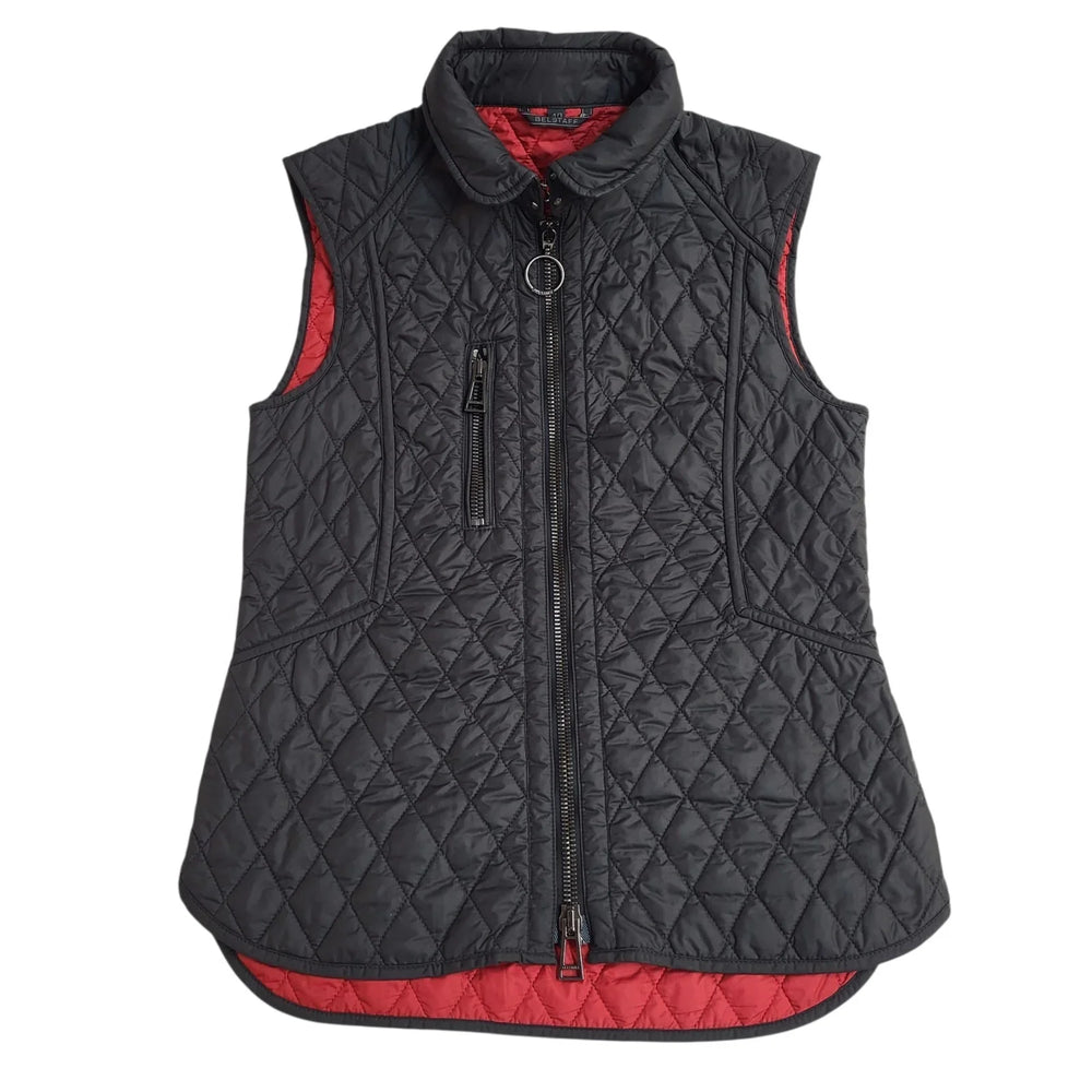 Belstaff Gilet Black Zipped Quilted UK Women's Size L