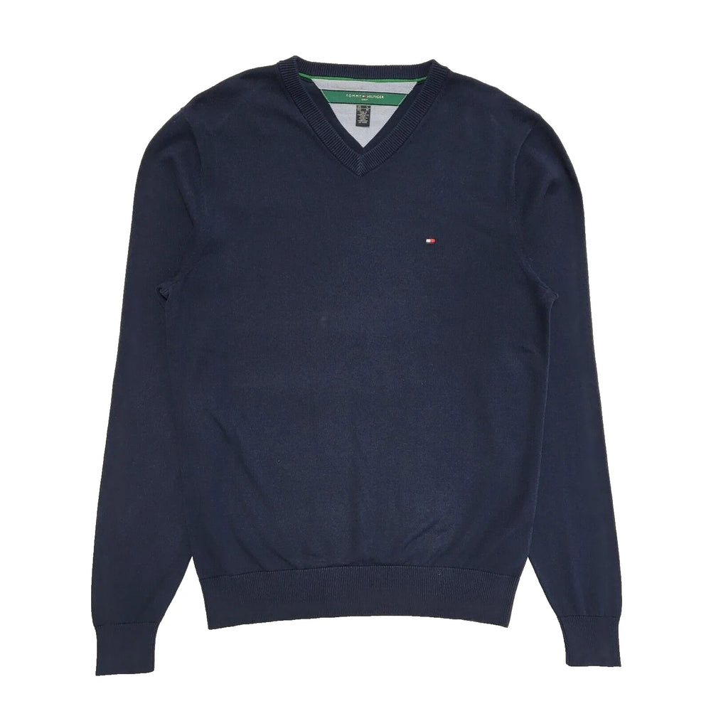 Tommy Hilfiger Golf Long Sleeve V-Neck Blue Jumper Uk Men's Size Medium L288