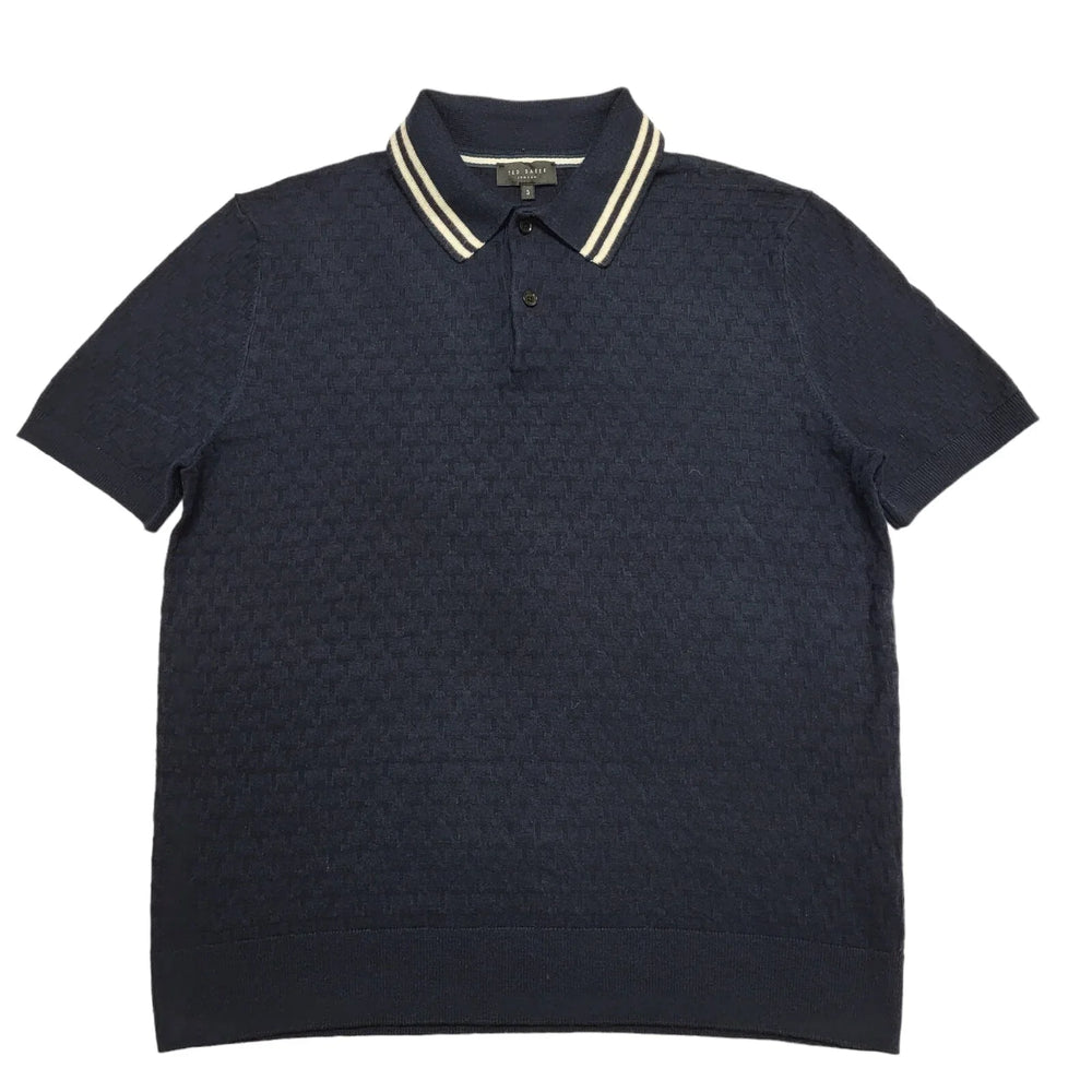 Ted Baker Navy Blue Short Sleeve Casual Polo Uk Men's Medium BB805