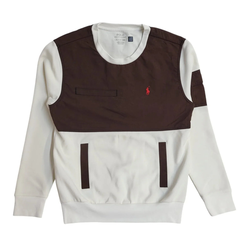 Polo Ralph Lauren White & Brown Vintage 90s Sweatshirt UK Men's Size XS