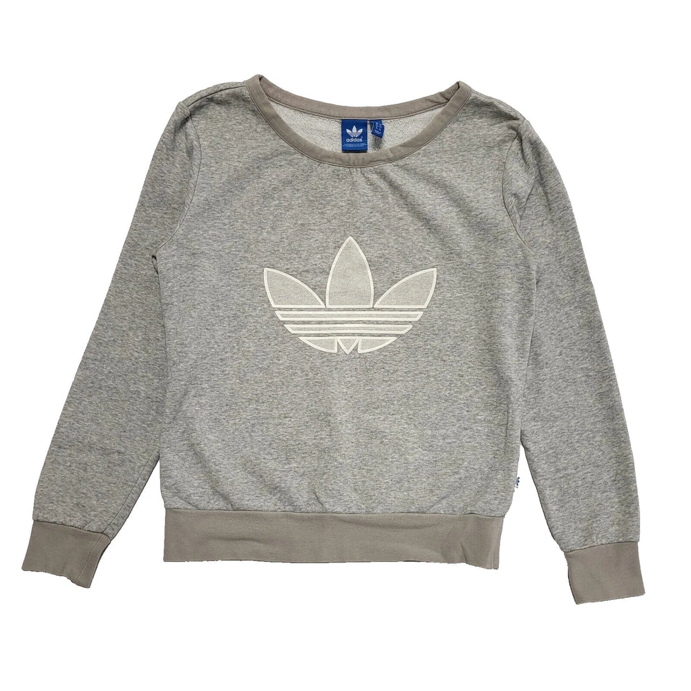 Adidas Grey Long Sleeve Crew Neck Sports Sweatshirt Uk Women's Size XS K761