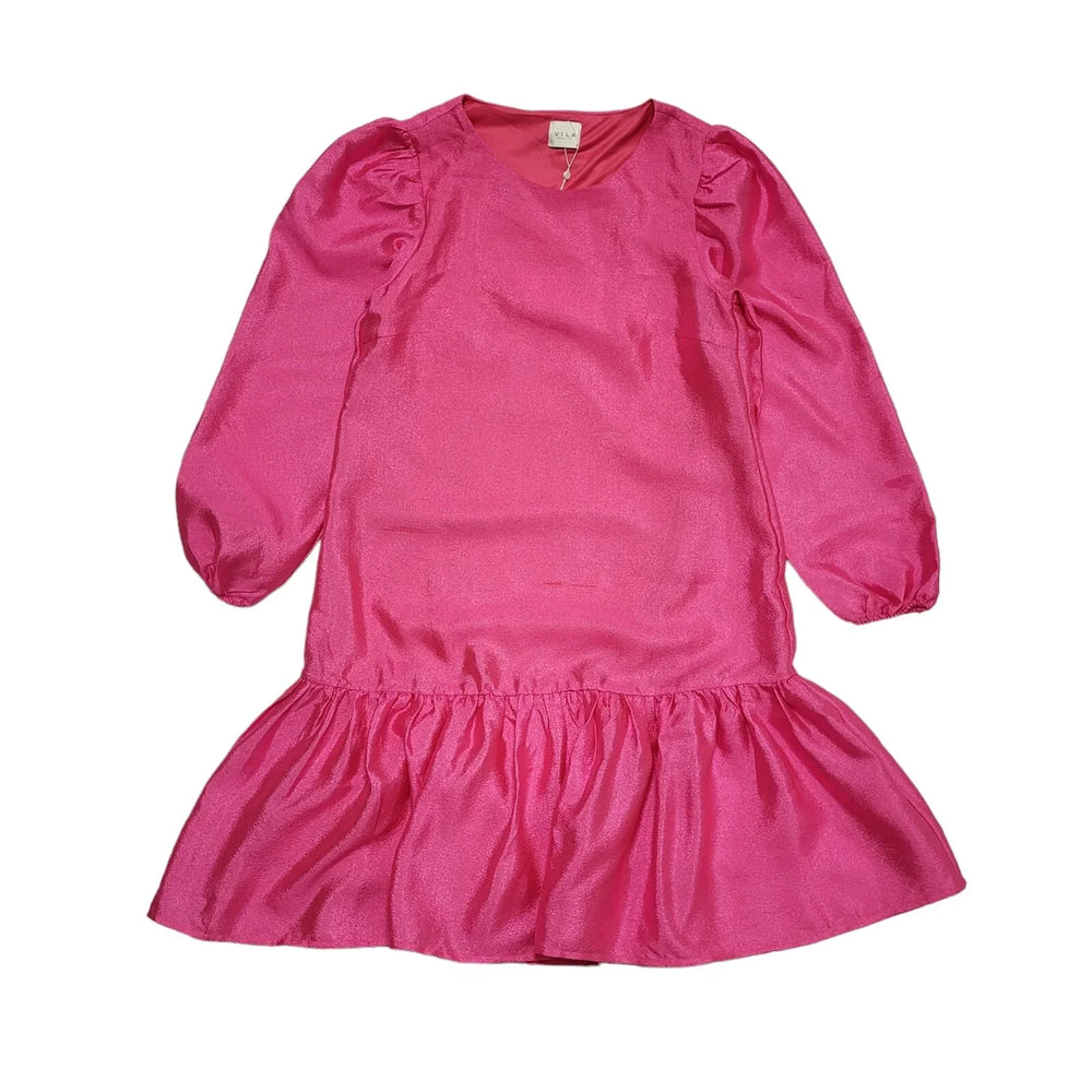 Vila Pink Virichter Evening Flounce Dress Women's UK Size 10 Bnwt BB742