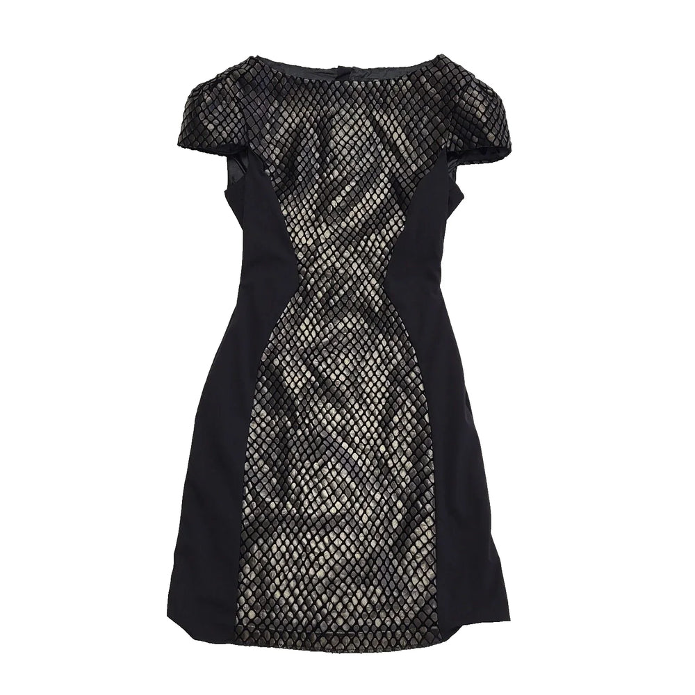 Elisabetta Franchi Black Pencil S/Sleeve Evening Formal Dress Women's UK S H272