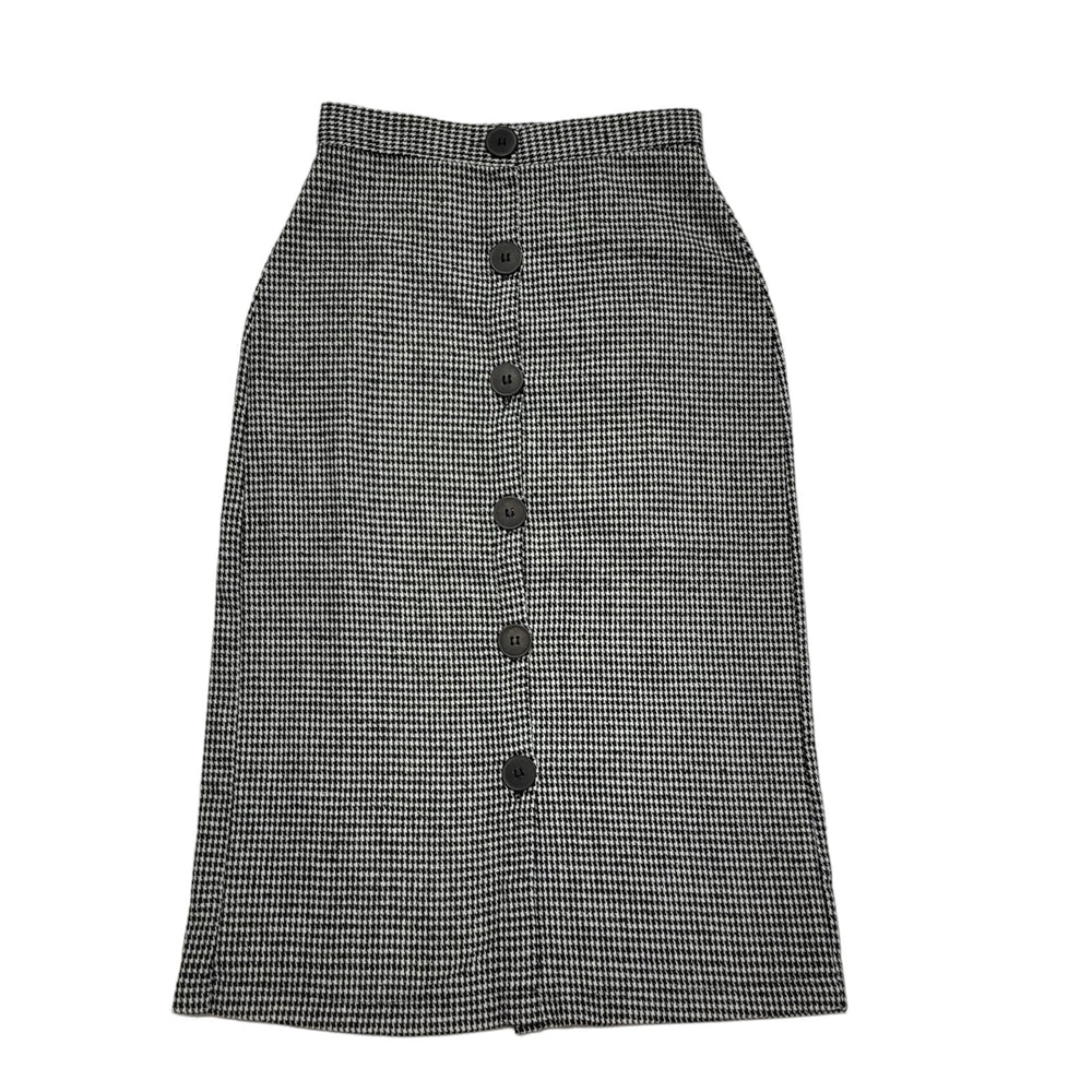 R&F Vintage 80's White & Black Button Front Straight Skirt Women's UK M W28
