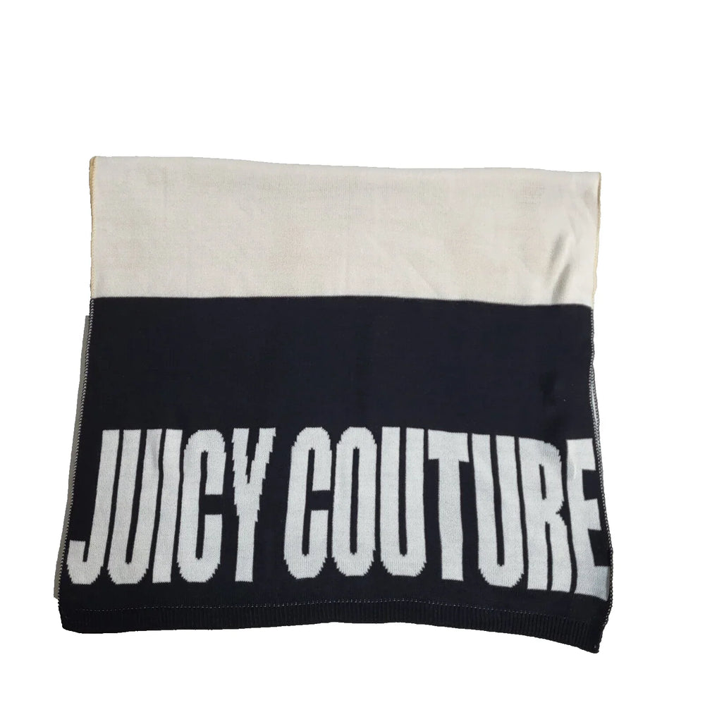 Juicy Couture White, Peach & Black Rectangle Scarf BNWT Women's 74'' X 21'' FF60