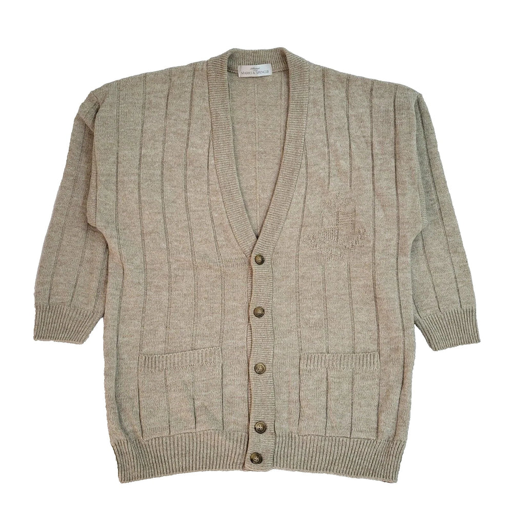 Marks & Spencer Vintage 90's Beige Cardigan UK Men's Size Medium