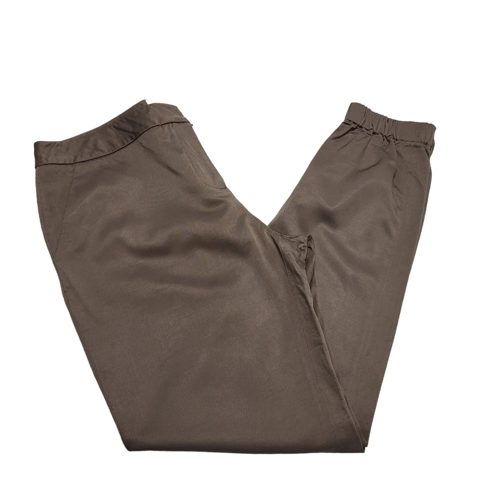 Reiss Brown Tapered Leg Cuffed Trousers Uk Women's 10 W28 L28 BB798
