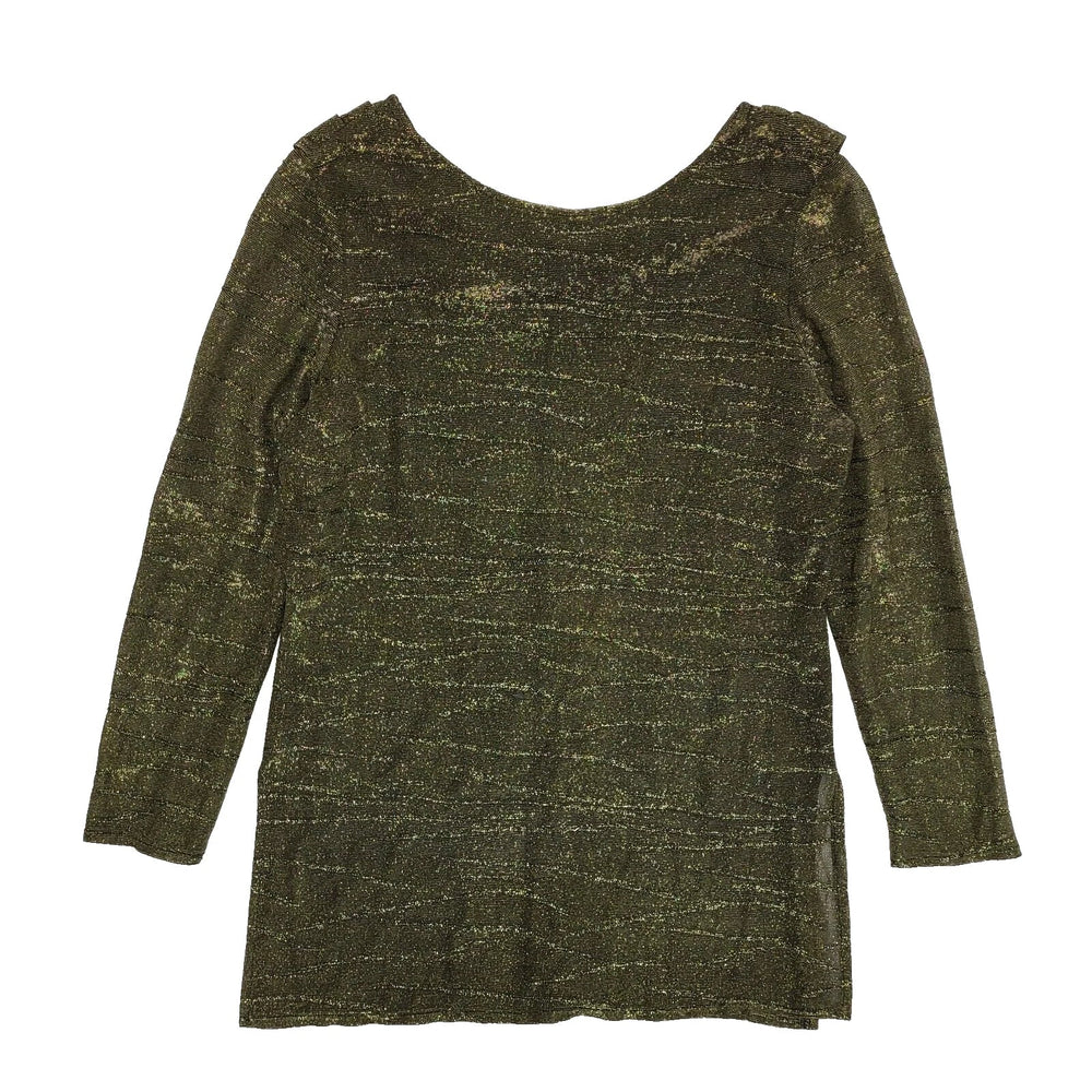 Official Gold & Black Y2K Sparky Long Sleeve Cowl Back Top Womens UK Size 12