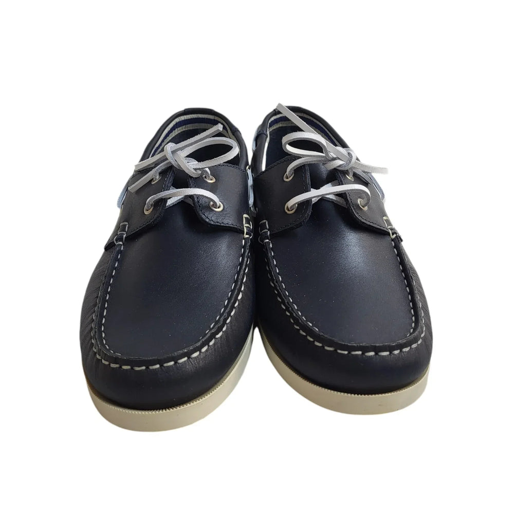 Orland Navy Blue Lace-Up Leather Shoes Uk Men's Size 9.5