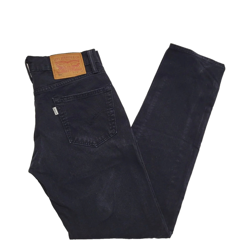 Levi's 511 Dark Blue Straight Leg Zip Fly Denim Jeans Men's xS W29 L30 K397
