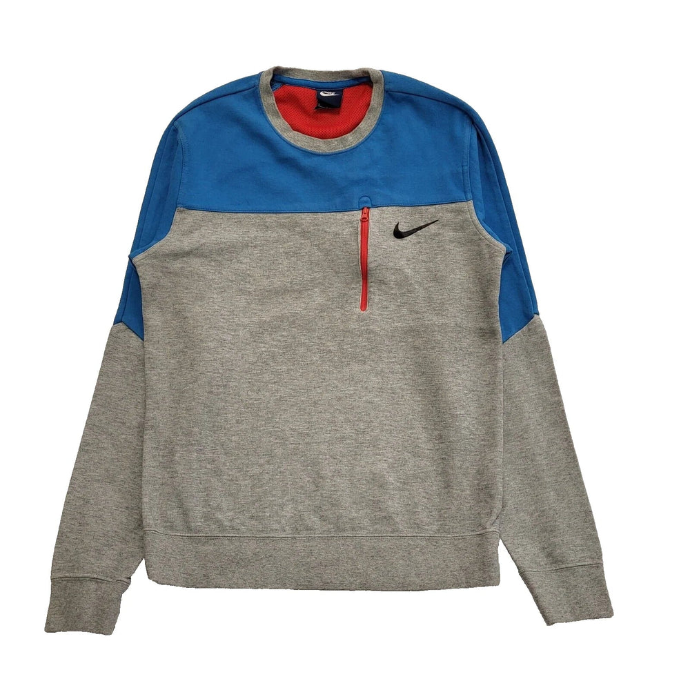 Nike Grey Blue Crew Neck Sports Sweatshirt Uk Men's Size S CC101