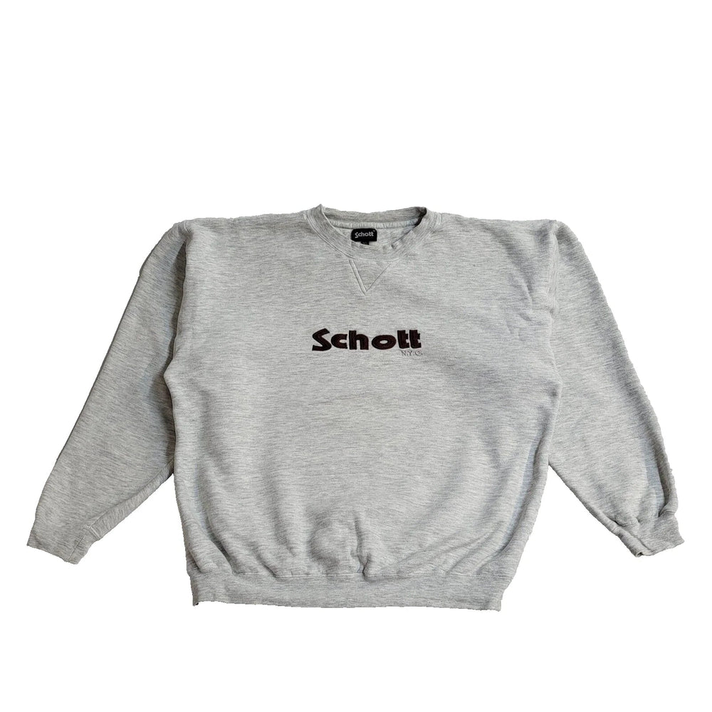 Schott Vintage Y2K Grey Sweatshirt Uk Men's Size XL