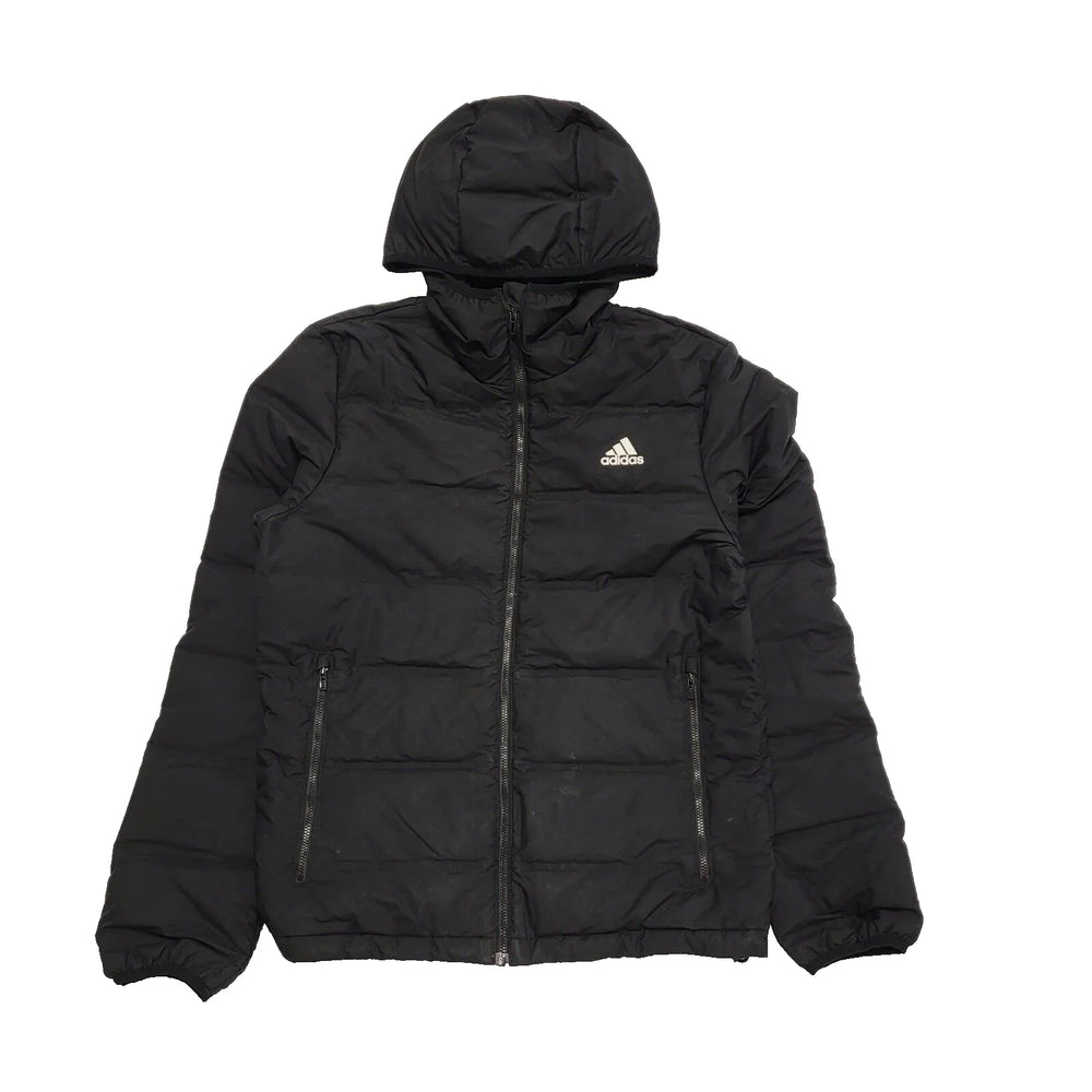 Adidas Black Zip Fasten Padded Hooded Sports Jacket UK Women's Small H924