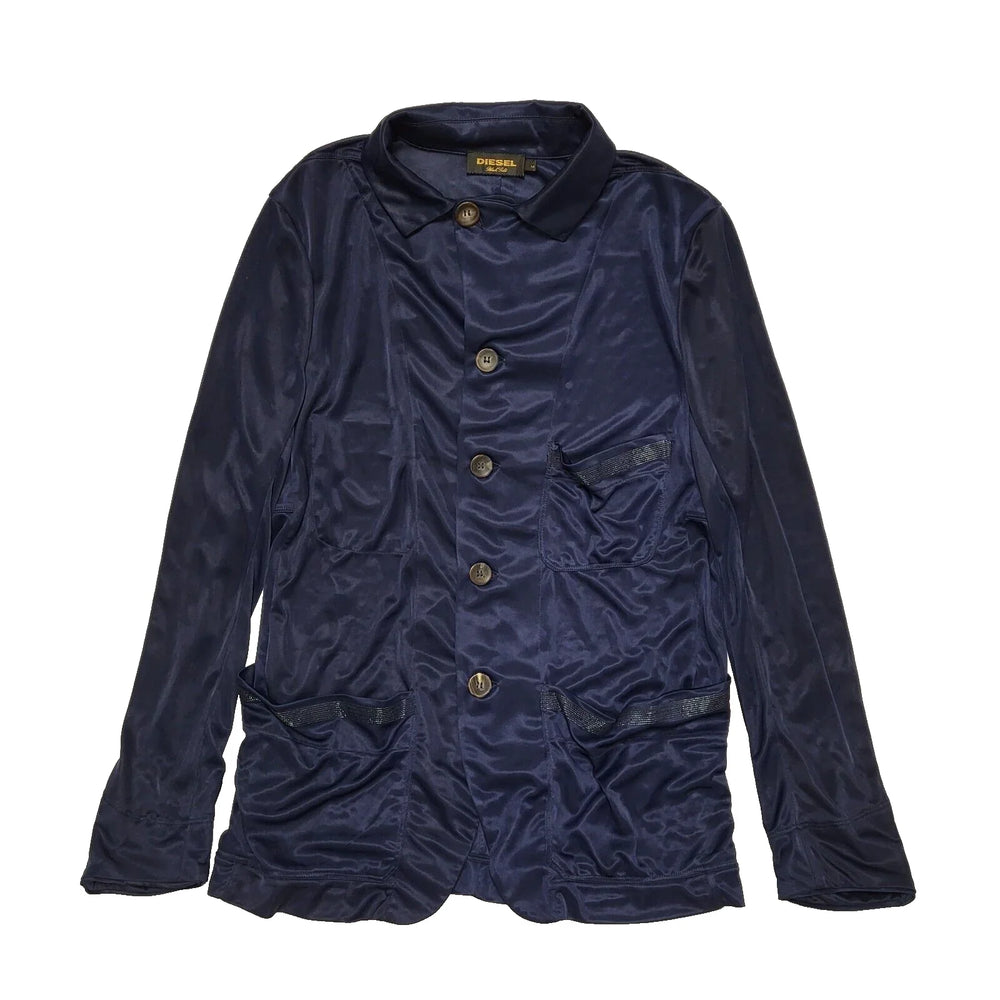 Diesel Blouse Top Blue Long Sleeve Uk Women's Size M L251