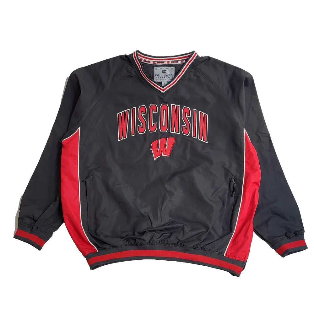Colosseum Athletics Grey Wisconsin Vintage 90's Sweatshirt UK Men's Size L